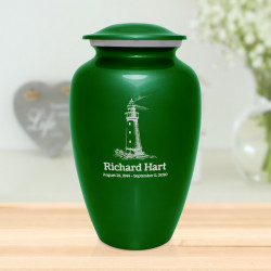 Lighthouse Cremation Urn - Shamrock Green