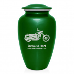 Motorcycle Cremation Urn - Shamrock Green