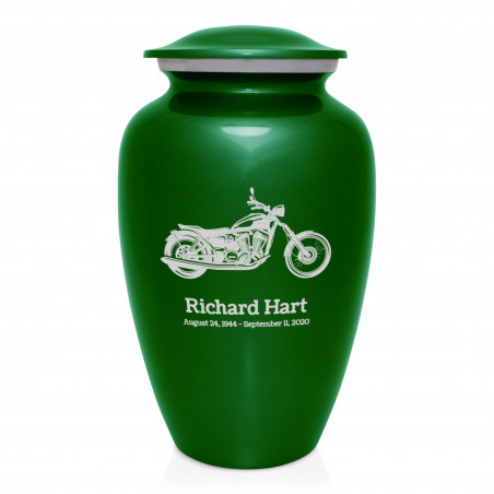 Motorcycle Cremation Urn - Shamrock Green