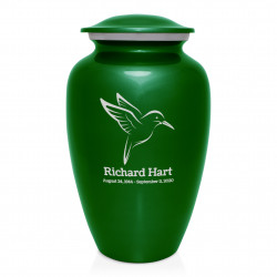 Hummingbird Cremation Urn - Shamrock Green