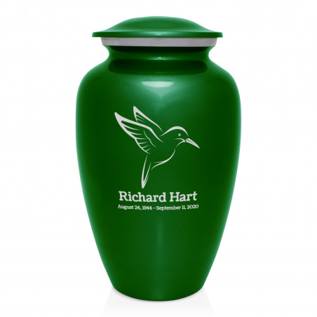 Hummingbird Cremation Urn - Shamrock Green
