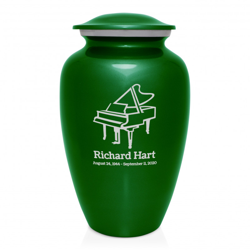 Piano Cremation Urn - Shamrock Green