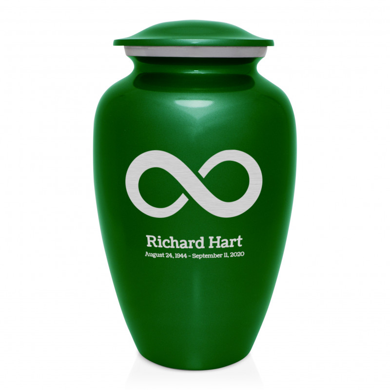 Infinity Cremation Urn - Shamrock Green