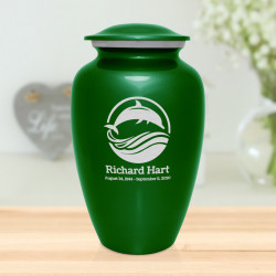 Dolphin Cremation Urn - Shamrock Green