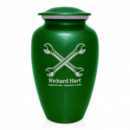 Mechanic Wrench Cremation Urn - Shamrock Green