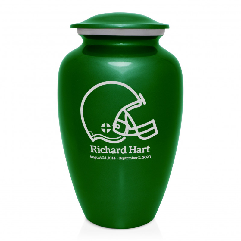 Football Cremation Urn - Shamrock Green