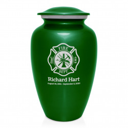 Firefighter Cremation Urn - Shamrock Green