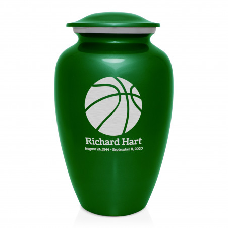 Basketball Cremation Urn - Shamrock Green