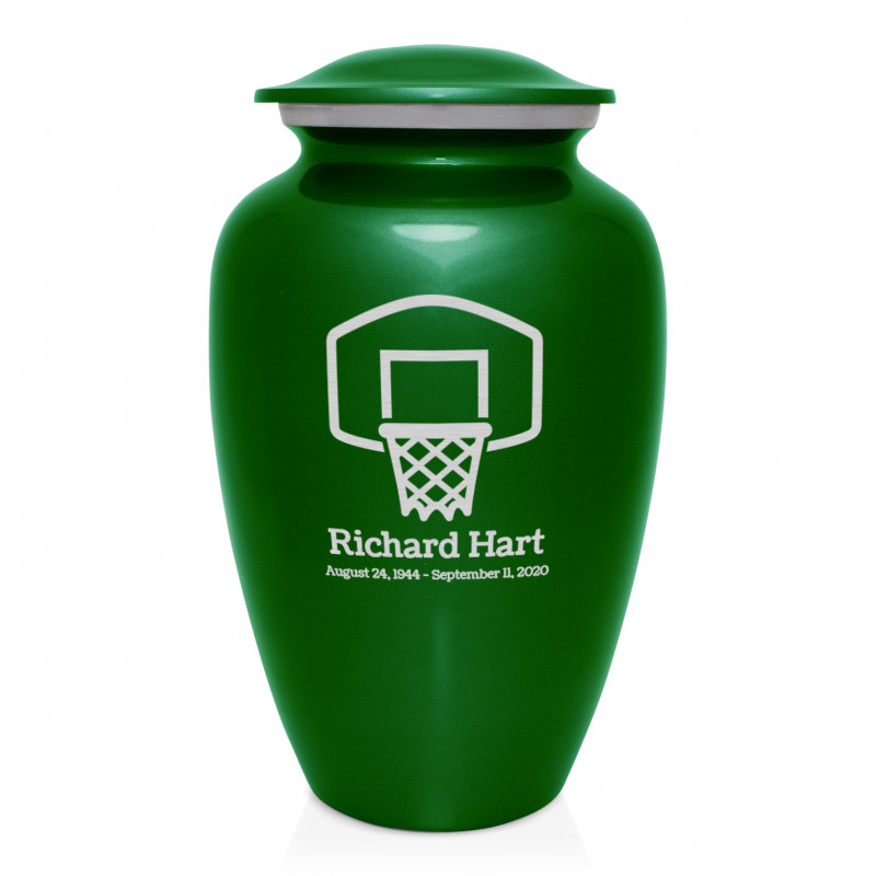 Basketball Hoop Cremation Urn - Shamrock Green