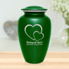 Loving Hearts Cremation Urn - Shamrock Green
