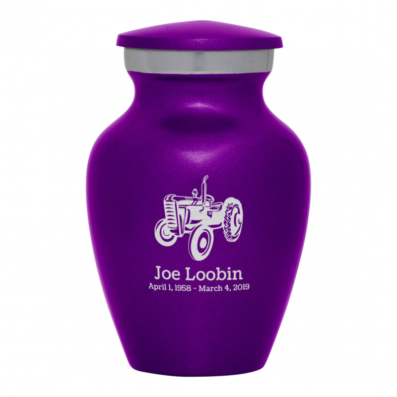 Classic Tractor Keepsake Urn - Purple Luster