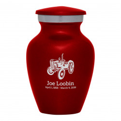 Classic Tractor Keepsake Urn - Ruby Red