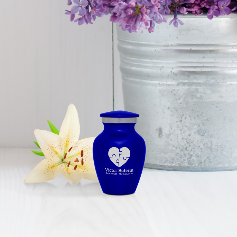 Autism Puzzle Keepsake Urn - Midnight Blue