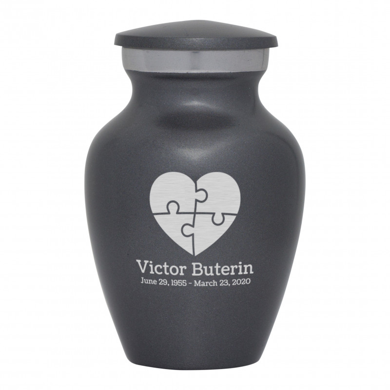 Autism Puzzle Keepsake Urn - Gunmetal Gray