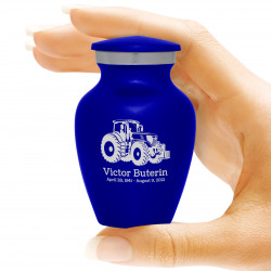 Modern Tractor Keepsake Urn - Midnight Blue