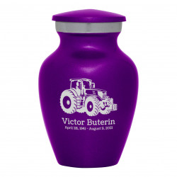 Modern Tractor Keepsake Urn - Purple Luster