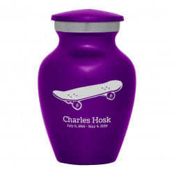 Skateboard Keepsake Urn - Purple Luster