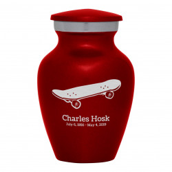 Skateboard Keepsake Urn - Ruby Red
