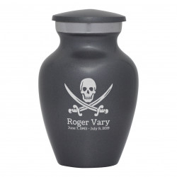 Pirate Skull Keepsake Urn - Gunmetal Gray