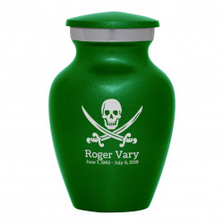 Pirate Skull Keepsake Urn - Shamrock Green