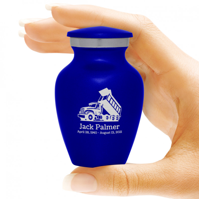 Dump Truck Keepsake Urn - Midnight Blue