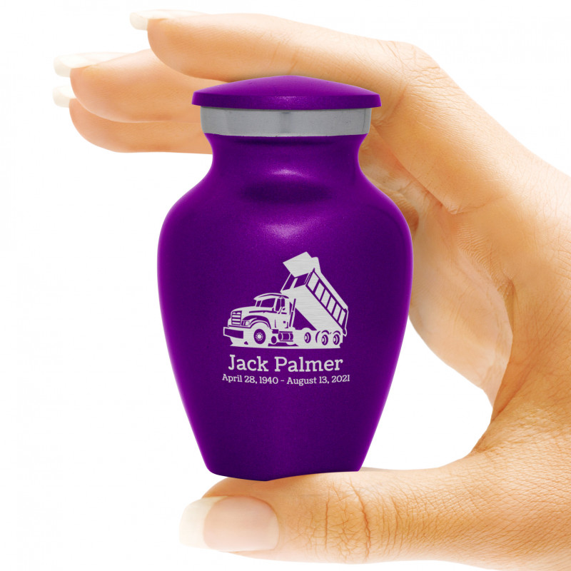 Dump Truck Keepsake Urn - Purple Luster