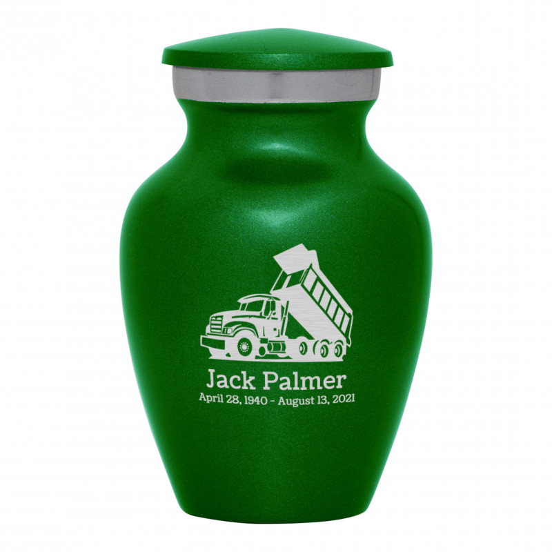 Dump Truck Keepsake Urn - Shamrock Green
