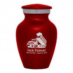 Dump Truck Keepsake Urn - Ruby Red
