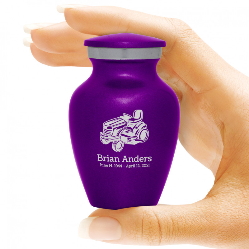 Riding Lawn Mower Keepsake Urn - Purple Luster