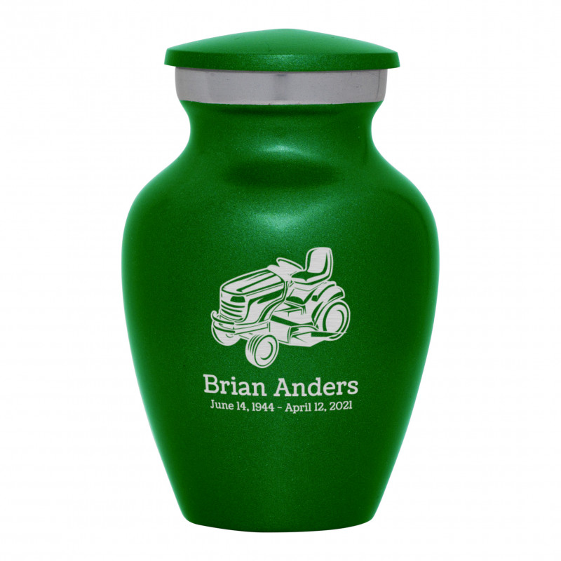 Riding Lawn Mower Keepsake Urn - Shamrock Green
