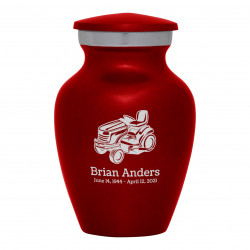 Riding Lawn Mower Keepsake Urn - Ruby Red