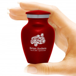 Riding Lawn Mower Keepsake Urn - Ruby Red