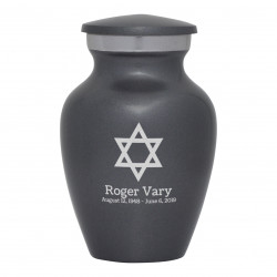 Star of David Keepsake Urn - Gunmetal Gray