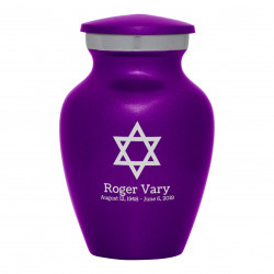 Star of David Keepsake Urn - Purple Luster