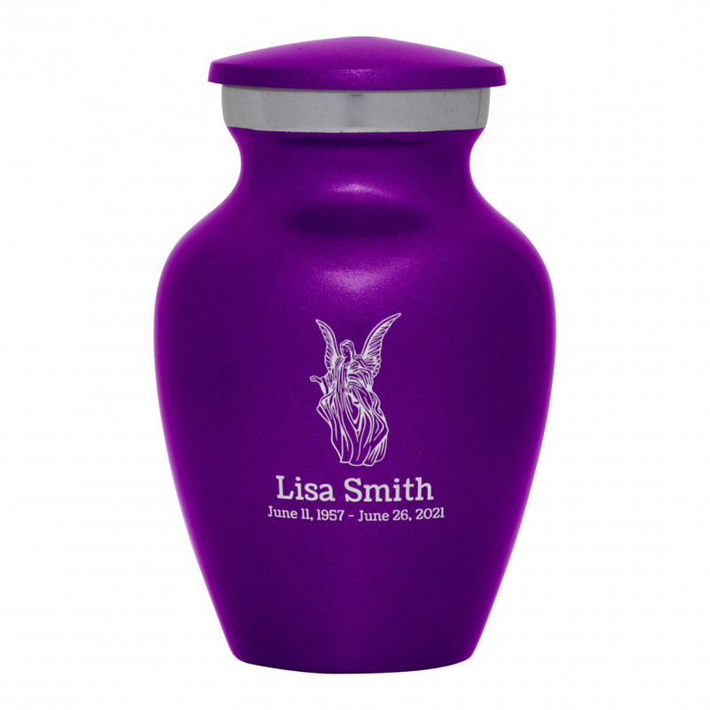 Angel Keepsake Urn - Purple Luster