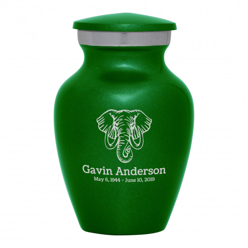 Elephant Keepsake Urn - Shamrock Green