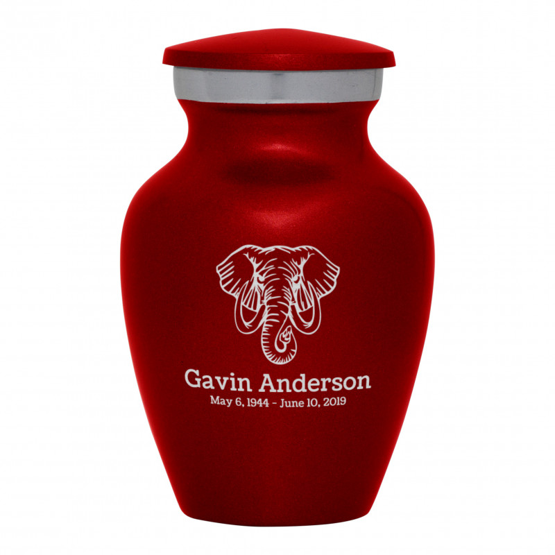 Elephant Keepsake Urn - Ruby Red