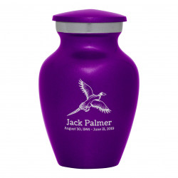 Pheasant Keepsake Urn - Purple Luster