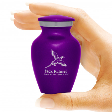 Pheasant Keepsake Urn - Purple Luster