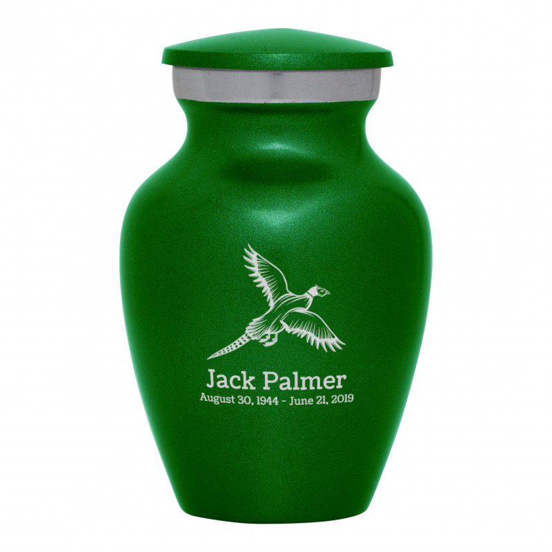 Pheasant Keepsake Urn - Shamrock Green