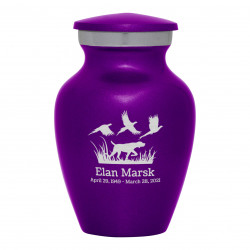 Hunting Dog Keepsake Urn - Purple Luster