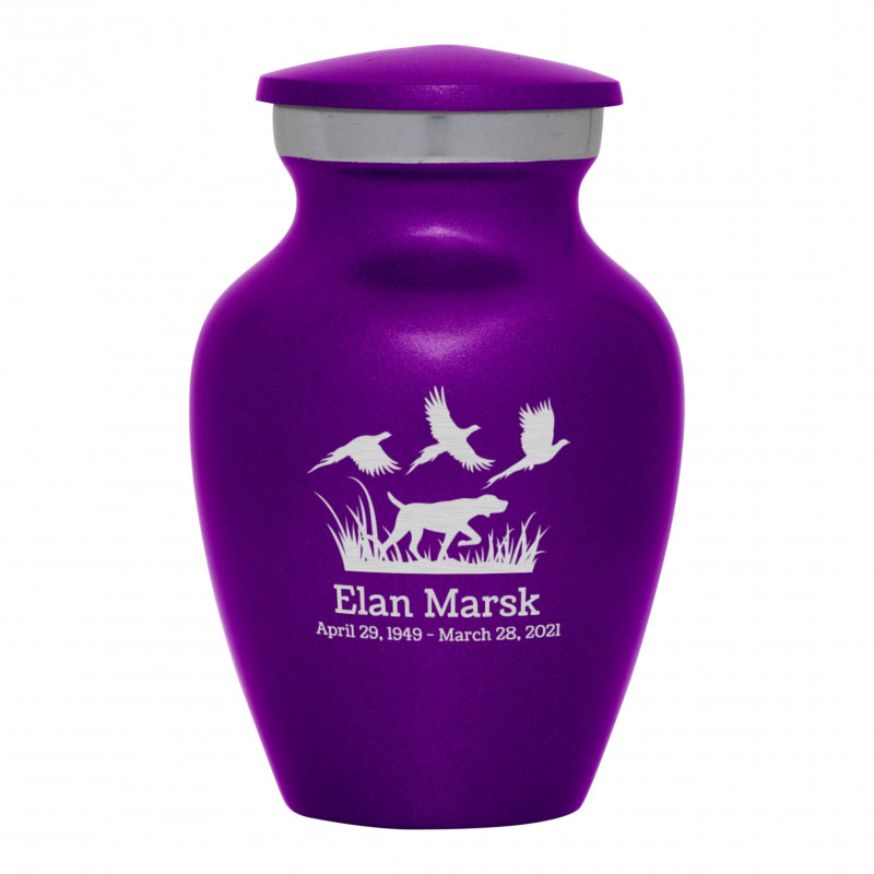 Hunting Dog Keepsake Urn - Purple Luster