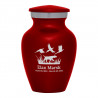 Hunting Dog Keepsake Urn - Ruby Red