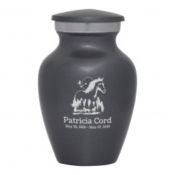 Horse Landscape Keepsake Urn - Gunmetal Gray