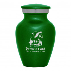 Horse Landscape Keepsake Urn - Shamrock Green
