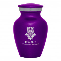 Patriotic Firefighter Keepsake Urn - Purple Luster