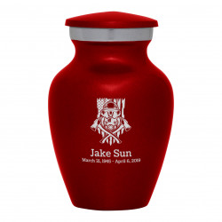 Patriotic Firefighter Keepsake Urn - Ruby Red