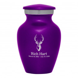 Deer Bust Keepsake Urn - Purple Luster