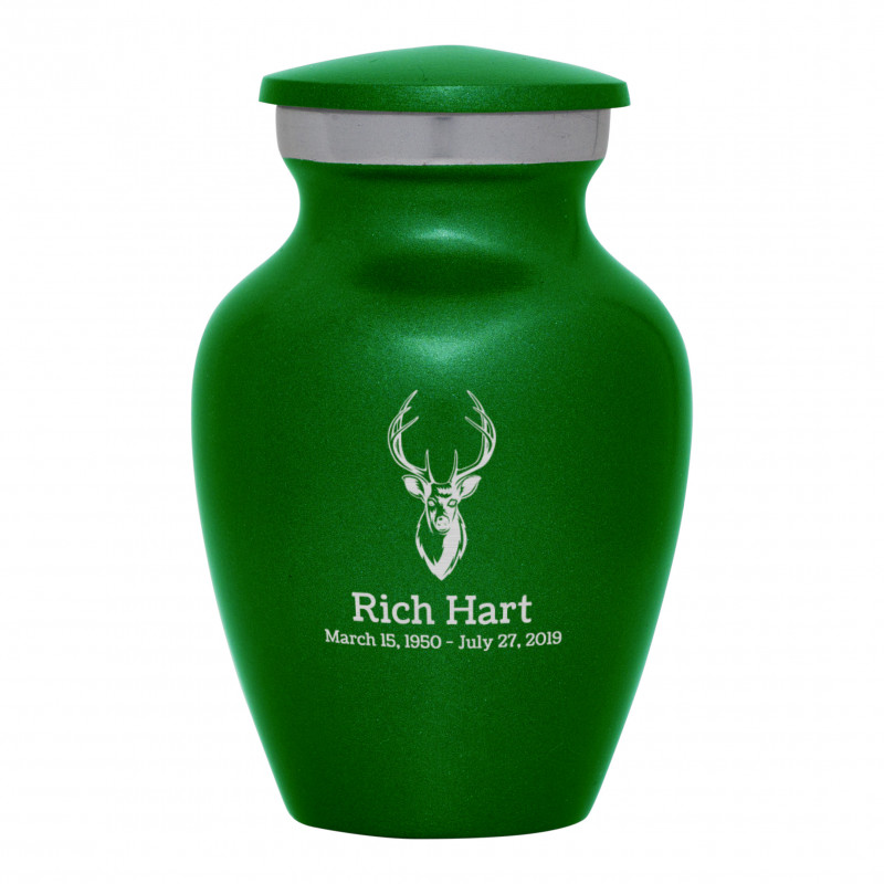 Deer Bust Keepsake Urn - Shamrock Green