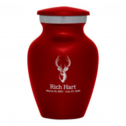 Deer Bust Keepsake Urn - Ruby Red